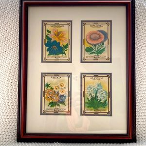 Vintage Burt’s Seed Packets, c1910, matted and framed